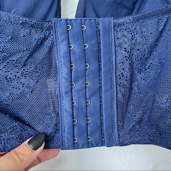 NWT Victoria’s Secret navy blue velvet mini bustier Sz L - Picture 4 of 8